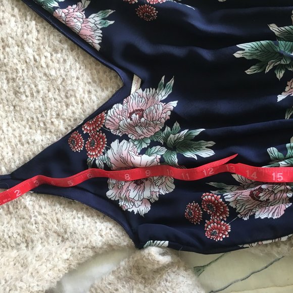 Maitai Navy Flowy Floral Midi Dress V-Neck M - Picture 9 of 12